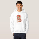 Retro Good Energy Steady Flow Witte Hoodie (Voorkant volledig)