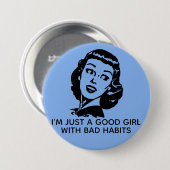 Retro Good Girl Button (Voorkant /achterkant)