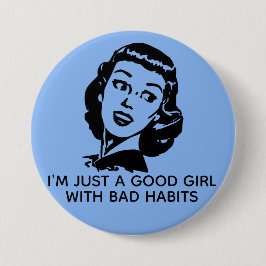 Retro Good Girl Button