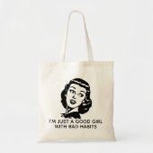 Retro Good Girl Canvas tas (Voorkant)