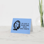 Retro Good Girl Kaart (Voorkant)