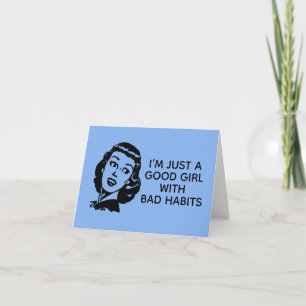 Retro Good Girl Kaart