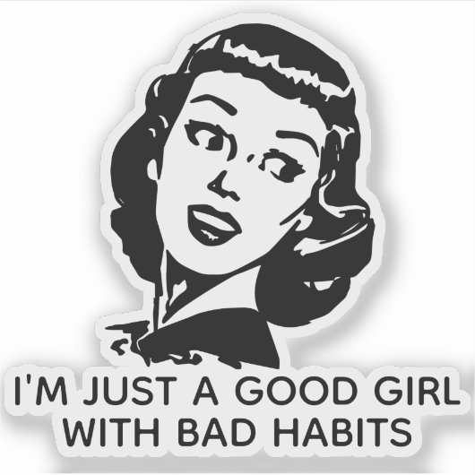 Retro Good Girl Vinyl Sticker (Voorkant)