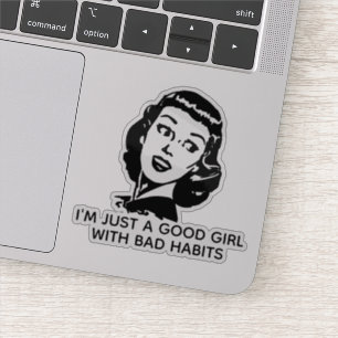 Retro Good Girl Vinyl Sticker