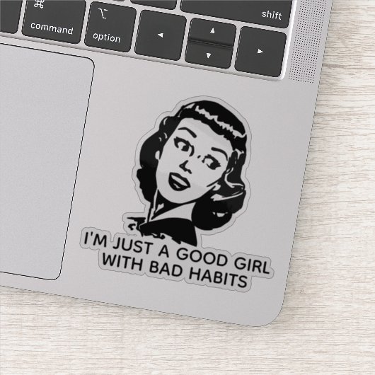 Retro Good Girl Vinyl Sticker (Detail)