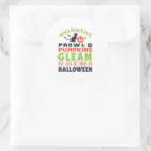 Retro Good Luck Halloween Quote en Poem Ronde Sticker (Tas)