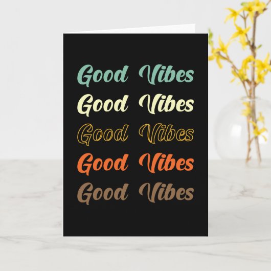 Retro Good Mood Gezegde Kaart (Gele Bloem)