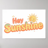 Retro Good Vibes and Sunshine Saying Poster (Voorkant)