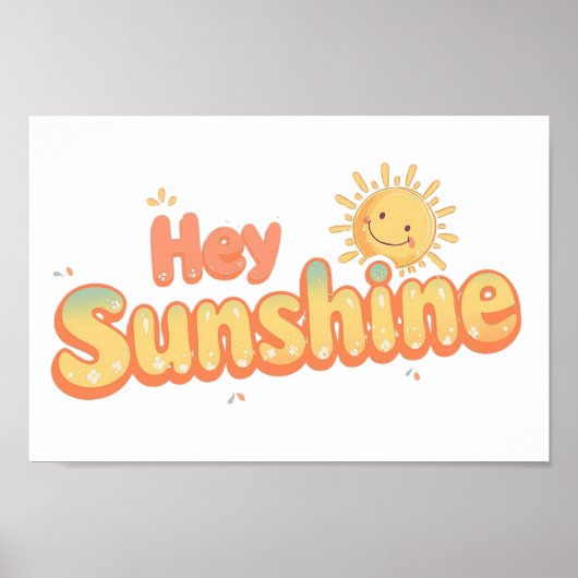 Retro Good Vibes and Sunshine Saying Poster (Voorkant)
