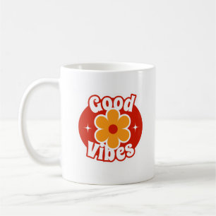 Retro Good Vibes Bloem 70s Bloemmotief Koffiemok