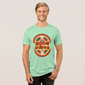 Retro Good Vibes Kersenbloem Tri-blend T-shirt (Voorkant volledig)