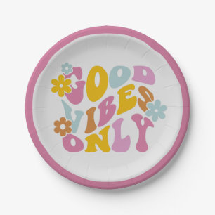 Retro Good Vibes only 60s Quote Pastel Paper Bord