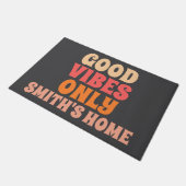 Retro Good Vibes Only Personaliseer Naam Deurmat (Schuin)