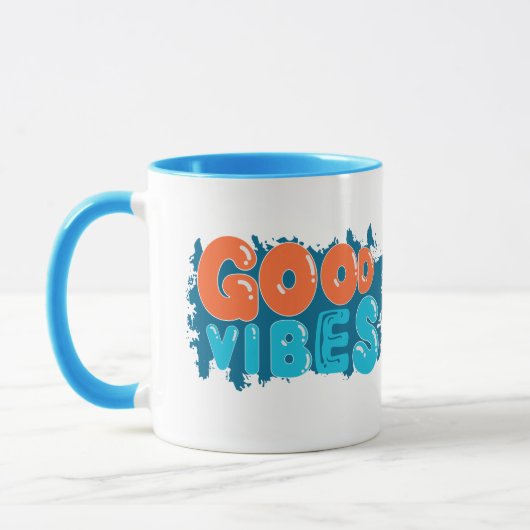 Retro Good Vibes Only Typografie Koffiemok Mok (Links)