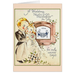 Retro Good Wishes Weddencard