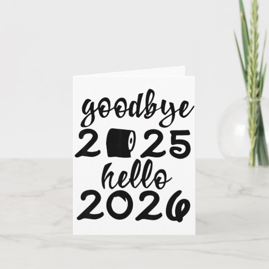 Retro Goodbye 2025 Hello 2026 Happy New Year Party Kaart (Voorkant)