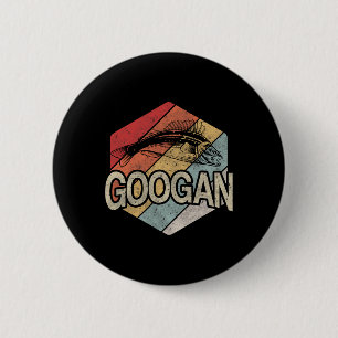 Retro Googan Vis Vissen Vintage Zonsondergang Grap Ronde Button 5,7 Cm