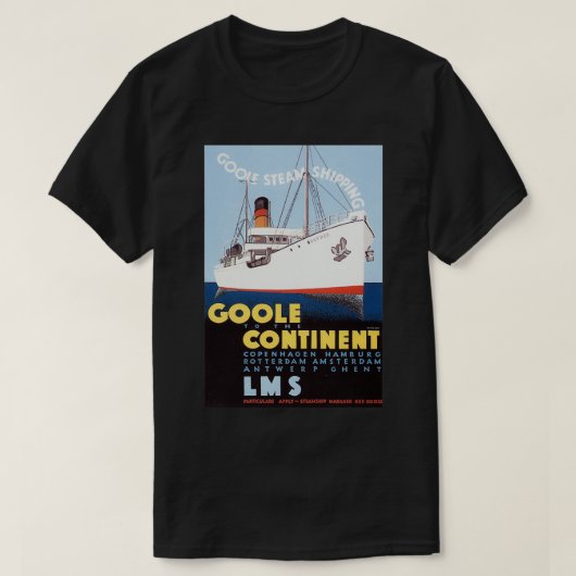 retro Goole naar het Continent T-shirt (Design voorkant)