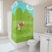 Retro Gordijn van de Douche van de Golfspeler (In situ)