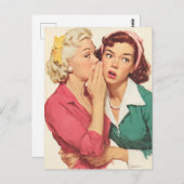 Retro Gossip and Glamour Secrets Briefkaart (Voorkant / Achterkant)