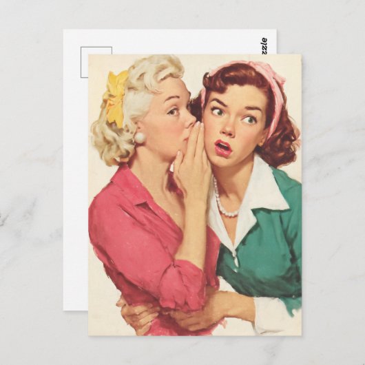 Retro Gossip and Glamour Secrets Briefkaart (Voorkant / Achterkant)