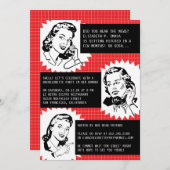 Retro Gossip Gals Bachelorette Party Kaart (Voorkant / Achterkant)