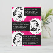 Retro Gossip Gals Bachelorette Party Kaart (Staand voorkant)