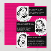 Retro Gossip Gals Bachelorette Party Kaart (Voorkant / Achterkant)