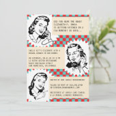 Retro Gossip Gals Bridal Shower Invitations Kaart (Staand voorkant)