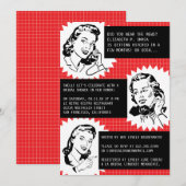 Retro Gossip Gals Bridal Shower Invitations Kaart (Voorkant / Achterkant)