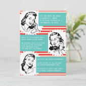 Retro Gossip Gals Bridal Shower Invitations Kaart (Staand voorkant)