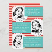Retro Gossip Gals Bridal Shower Invitations Kaart (Voorkant / Achterkant)