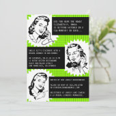 Retro Gossip Gals Bridal Shower Invitations Kaart (Staand voorkant)