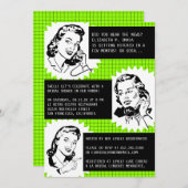 Retro Gossip Gals Bridal Shower Invitations Kaart (Voorkant / Achterkant)