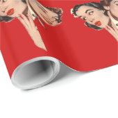 Retro Gossiping Women Cadeaupapier (Rol Hoek)