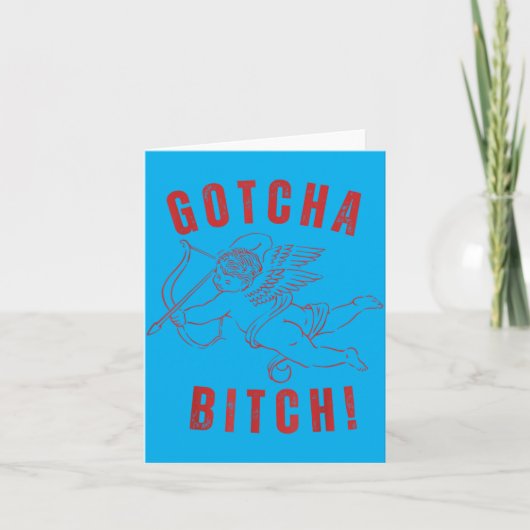 Retro Gotcha Grappige Cupido Valentijnsdag Kaart (Voorkant)