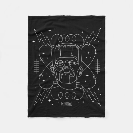 Retro Goth Lijn Kunst Fleece Deken (Voorkant)