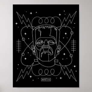 Retro Goth Lijn Kunst Poster