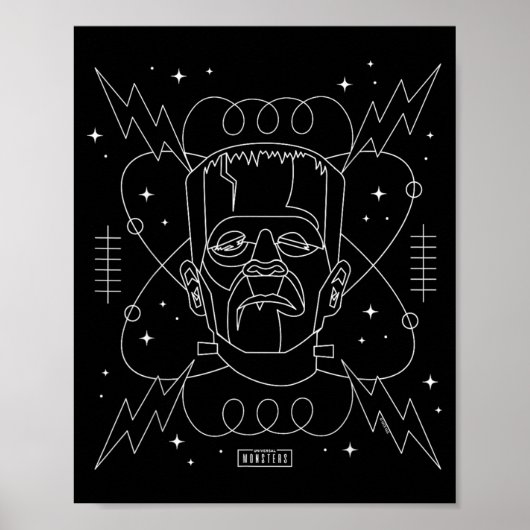 Retro Goth Lijn Kunst Poster (Voorkant)