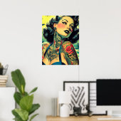 Retro Goth Pin-up Poster (Thuiskantoor)