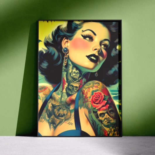 Retro Goth Pin-up Poster