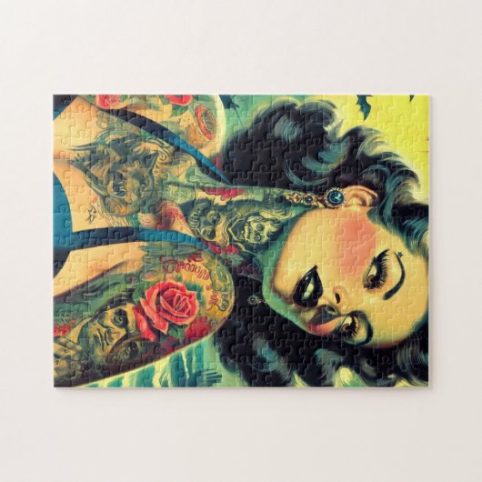 Retro Goth Pinup Legpuzzel (Horizontaal)