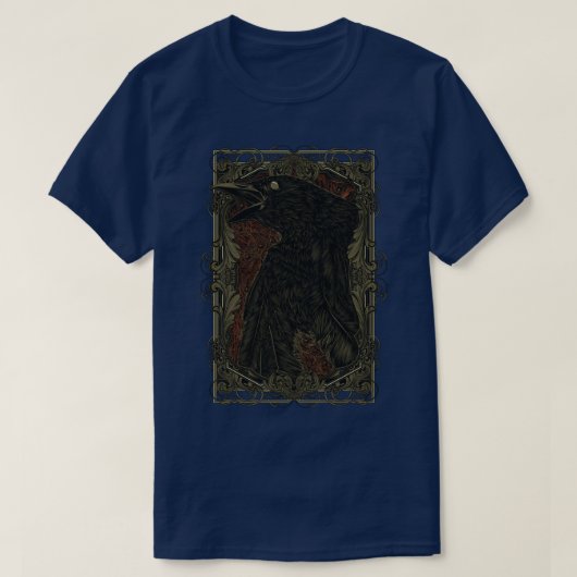 Retro Gothic Crow  ornamentele gotische kraai T-shirt (Design voorkant)
