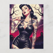 Retro Gothic Girl Briefkaart (Voorkant)