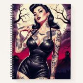 Retro Gothic Girl Notitieboek (Voorkant)