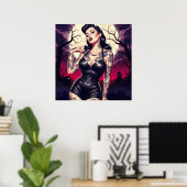 Retro Gothic Girl Poster (Thuiskantoor)