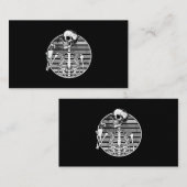 Retro  Gothic Hudel Halloween Skeleton Drinki Visitekaartje (Voorkant / Achterkant)