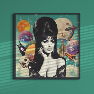 Retro Gothic Meisje Poster