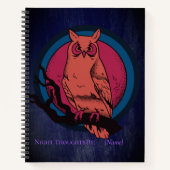 Retro Gothic Night Owl Moon Spiral Notebook Notitieboek (Voorkant)