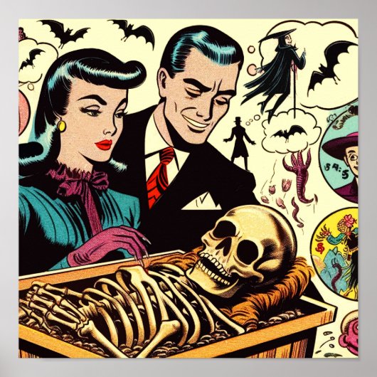 Retro Gothic paar strips Poster (Voorkant)